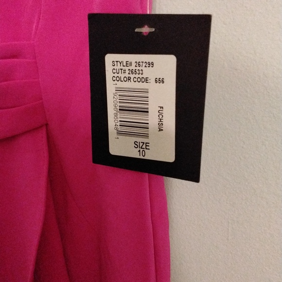 Women's NWT hot pink/Fuchsia Firmal Jumpsuit  by Marina dresses size 10 - Picture 4 of 7